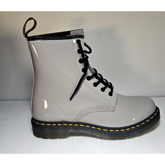 Dr. Martens 1460 Zinc Gray Lamper Patent Leather Women's Boot Size 10-27635 NEW - Picture 3 of 6